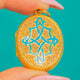 Victorian 9ct Gold Turquoise Enamel Celtic Engraved Locket