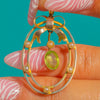 Edwardian 9ct Gold Peridot Pearl Bow Pendant