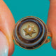 Victorian 9ct Gold Banded Agate Star-Set Pearl Ring
