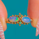 Georgian Era 18ct Gold Vivid Opal Emerald Fancy Ring