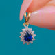 9ct Gold Sapphire Diamond Teardrop Cluster Pendant