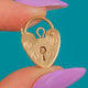 Functioning Solid 9ct Gold Heart Padlock Charm