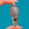 Heavily Embossed Victorian Silver Working Whistle Pendant, c.1891
