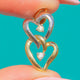 9ct Gold Double Heart Diamond Pendant