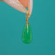 Edwardian 9ct Gold Aventurine Smooth Briolette Teardrop Pendant