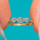 Antique Victorian 18ct Gold Diamond Trilogy Ring 0.55ct