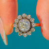 1.35ct Antique 18ct Gold Old Mine Cut Diamond Cluster Engagement Ring
