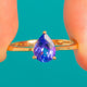 10ct Gold Tanzanite Pear Solitaire Dress Ring, 1.25ct