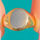 Buttery Antique 18ct Gold Classic Oval Signet Ring c.1918