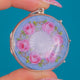 Edwardian Powder Blue & Pink Rose Guilloché Enamel Gilded Silver Locket