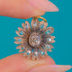 Victorian 15ct Gold & Silver Diamond Daisy Cluster Charm, 0.40ct Diamonds