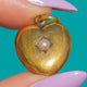 Antique 15ct Gold Puffy Heart Pearl Pendant