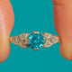 Dainty Antique 9ct Gold Zircon Diamond Ring